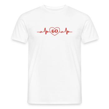 60e anniversaire Coeur 60 - T-shirt homme - blanc - Devant - AI Model Male 178 dark (178cm)