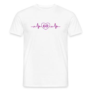 60e anniversaire Coeur 60 - T-shirt homme - blanc - Devant - AI Model Male 178 dark (178cm)