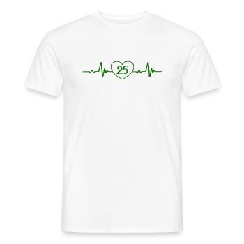25th Birthday Heart 25 - Men's T-Shirt - white - Front - AI Model Male 178 dark (178cm)