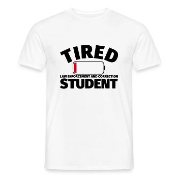 Étudiant en application de la loi et en correction Funny Ge - T-shirt homme - blanc - Devant - AI Model Male 178 dark (178cm)