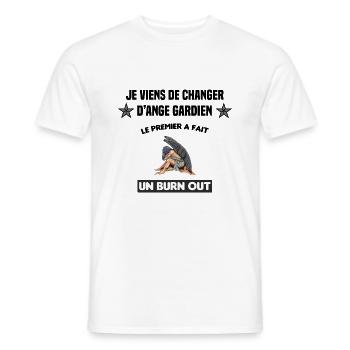 je viens de changer d'ange gardien cadeau humour - T-shirt homme - blanc - Devant - AI Model Male 178 dark (178cm)