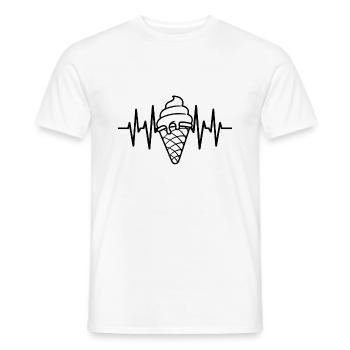 Eiscreme Liebe Eis Herzschlag - Männer T-Shirt - Weiß - Vorne - AI Model Male 178 dark (178cm)
