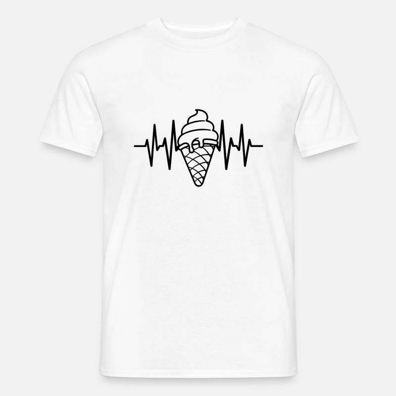 Eiscreme Liebe Eis Herzschlag - Männer T-Shirt - Weiß