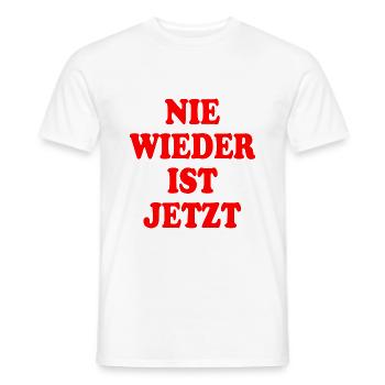 Nie wieder ist jetzt - Männer T-Shirt - Weiß - Vorne - AI Model Male 178 dark (178cm)