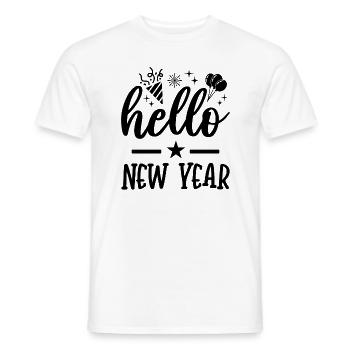 Bonjour Nouvel An - Frohes Neues Jahr - T-shirt homme - blanc - Devant - AI Model Male 178 dark (178cm)