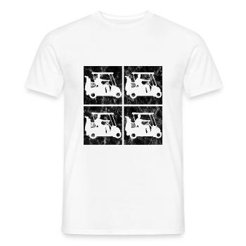 Golf ball golf cart golf club Retro Golfer Golf - Men's T-Shirt - white - Front - AI Model Male 178 dark (178cm)