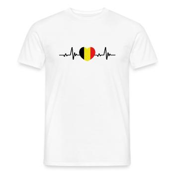 Belgique Coeur Drapeau Belge - T-shirt homme - blanc - Devant - AI Model Male 178 dark (178cm)