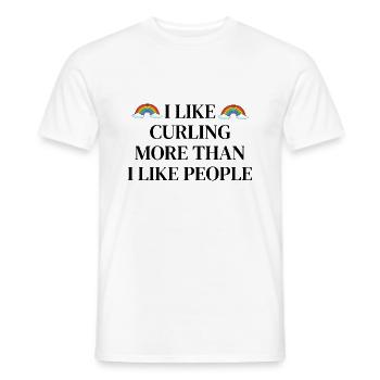 I like curling more than people - Men's T-Shirt - white - Front - AI Model Male 178 dark (178cm)