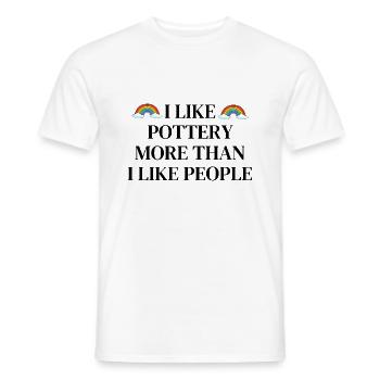 I like pottery more than people - Men's T-Shirt - white - Front - AI Model Male 178 dark (178cm)