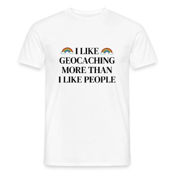 Ich mag Geocaching mehr als ich Menschen mag - Männer T-Shirt - Weiß - Vorne - AI Model Male 178 dark (178cm)