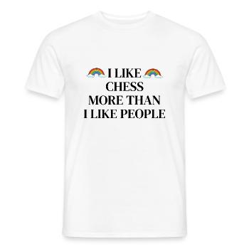 I like chess more than people - Men's T-Shirt - white - Front - AI Model Male 178 dark (178cm)