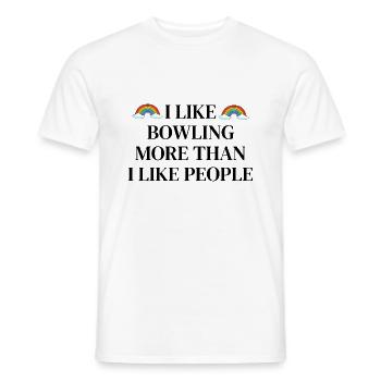 I like bowling more than people - Men's T-Shirt - white - Front - AI Model Male 178 dark (178cm)