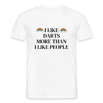 I like darts more than people - Men's T-Shirt - white - Front - AI Model Male 178 dark (178cm)