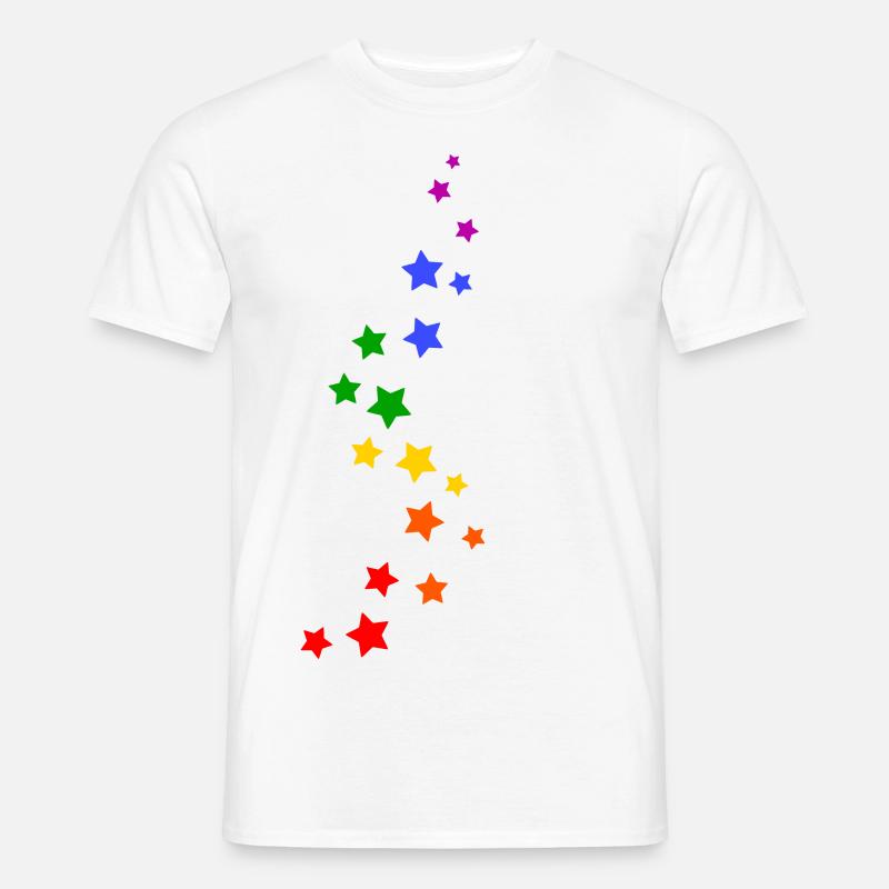 Regenbogen Sterne Pride - Männer T-Shirt - Weiß