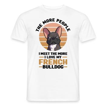 Français Bulldog - T-shirt homme - blanc - Devant - AI Model Male 178 dark (178cm)