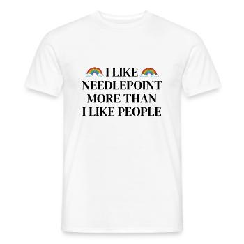 Ich mag Needlepoint mehr als ich Menschen mag - Männer T-Shirt - Weiß - Vorne - AI Model Male 178 dark (178cm)