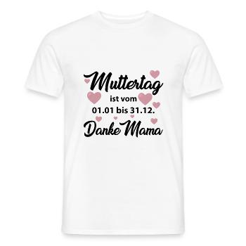 La fête des mères est du 01.01 au 31.12 Merci maman Shirt - T-shirt homme - blanc - Devant - AI Model Male 178 dark (178cm)