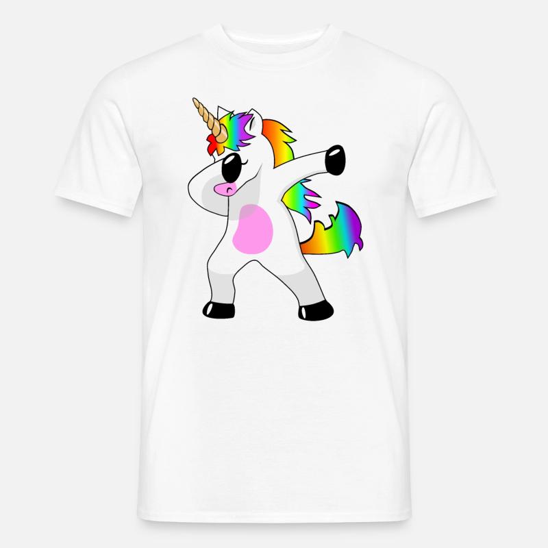 Dabbing Einhorn Dab Unicorn Geschenkidee - Männer T-Shirt - Weiß