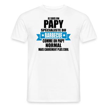 je suis un papy spécialiste du barbecue - T-shirt homme - blanc - Devant - AI Model Male 178 dark (178cm)