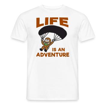 Paragliding skydiving paraglider - Men's T-Shirt - white - Front - AI Model Male 178 dark (178cm)