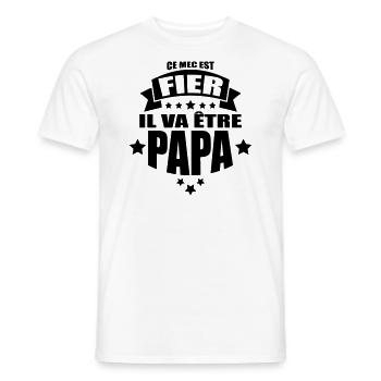 ce mec est fier il va être papa - T-shirt homme - blanc - Devant - AI Model Male 178 dark (178cm)