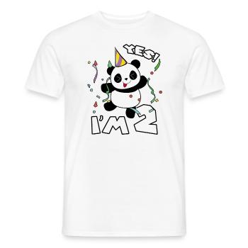 Two year old Panda gift 2nd birthday celebration - Men's T-Shirt - white - Front - AI Model Male 178 dark (178cm)