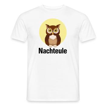 Nachteule - Party, clubbing, feiern, Mond, Eule - Männer T-Shirt - Weiß - Vorne - AI Model Male 178 dark (178cm)