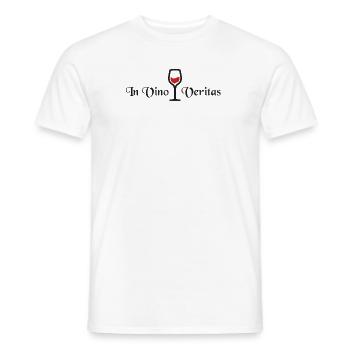 In Vino Veritas wine love wine drinker wine saying - Men's T-Shirt - white - Front - AI Model Male 178 dark (178cm)