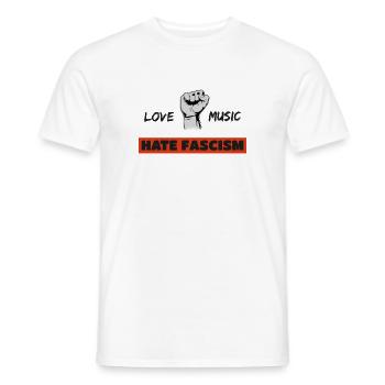 Amour Musique Haine Facisme Démonstration Politique - T-shirt homme - blanc - Devant - AI Model Male 178 dark (178cm)