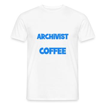 Thisarchivist braucht einen Kaffee, Kaffee, Barist - Männer T-Shirt - Weiß - Vorne - AI Model Male 178 dark (178cm)