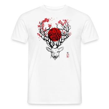 Japan nature - T-shirt homme - blanc - Devant - AI Model Male 178 dark (178cm)