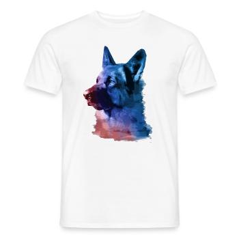 schæferhund, gjeterhund, hund, graffiti - T-skjorte herre - hvit - Foran - AI Model Male 178 dark (178cm)