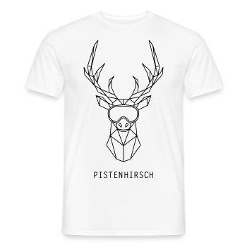 Geometrischer Pistenhirsch für Apres-Ski Partys - Männer T-Shirt - Weiß - Vorne - AI Model Male 178 dark (178cm)