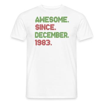 Génial depuis décembre Ave de Noël 1983 - T-shirt homme - blanc - Devant - AI Model Male 178 dark (178cm)
