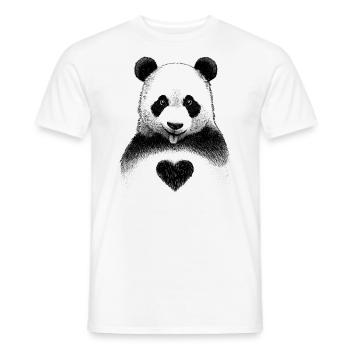Panda Love - T-shirt homme - blanc - Devant - AI Model Male 178 dark (178cm)