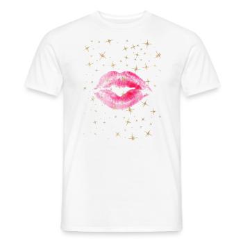 Kussmund - Männer T-Shirt - Weiß - Vorne - AI Model Male 178 dark (178cm)