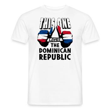 Dominikanische Republik Flagge Dom Rep Fahne Reise - Männer T-Shirt - Weiß - Vorne - AI Model Male 178 dark (178cm)