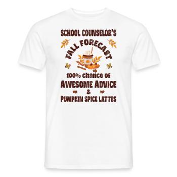 School counselor, advice & Pumpkin spice lattes - Männer T-Shirt - Weiß - Vorne - AI Model Male 178 dark (178cm)