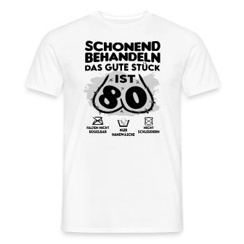 Geburtstag 80 Schonend behandeln Das Stück ist 80 - Männer T-Shirt - Weiß - Vorne - AI Model Male 178 dark (178cm)