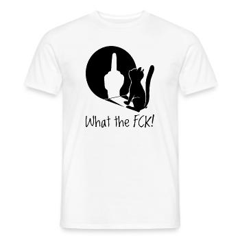Shadow play of the cat / cats / shadow - Men's T-Shirt - white - Front - AI Model Male 178 dark (178cm)