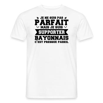 Homme Bayonnais Bayonne Rugbyman Rugby Humour - T-shirt homme - blanc - Devant - AI Model Male 178 dark (178cm)