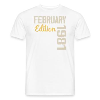 Février 1976 Anniversaire Février 1976 Rétro - T-shirt homme - blanc - Devant - AI Model Male 178 dark (178cm)