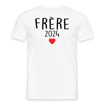 Frère 2024 - Futur Frère 2024 - T-shirt homme - blanc - Devant - AI Model Male 178 dark (178cm)