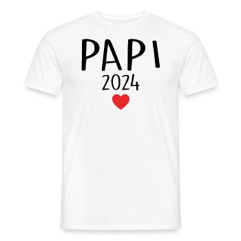 papa - futur papa 2024 - T-shirt homme - blanc - Devant - AI Model Male 178 dark (178cm)