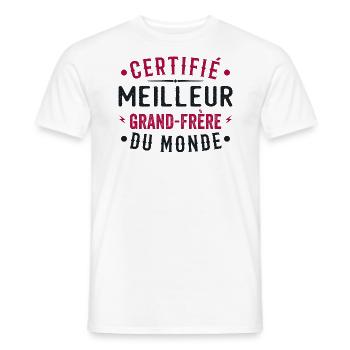 Zertifiziert als bester Big Brother der Welt Big Brother - Männer T-Shirt - Weiß - Vorne - AI Model Male 178 dark (178cm)