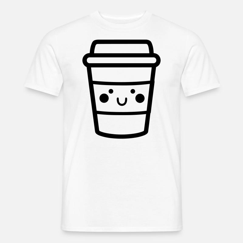 Kaffeebecher - Männer T-Shirt - Weiß