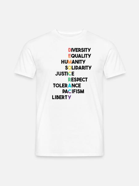 Demokratie - Gleichheit - Menschenrechte - Männer T-Shirt - Weiß