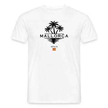 Mallorca Island Vacation Palm Tree - Men's T-Shirt - white - Front - AI Model Male 178 dark (178cm)