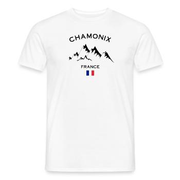 Chamonix Ski Resort French Alps Skiing Souvenir - Men's T-Shirt - white - Front - AI Model Male 178 dark (178cm)