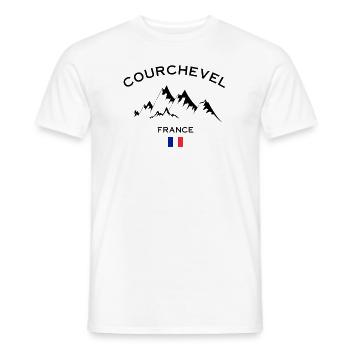 Courchevel Ski Resort French Alps Skiing Souvenir - Men's T-Shirt - white - Front - AI Model Male 178 dark (178cm)